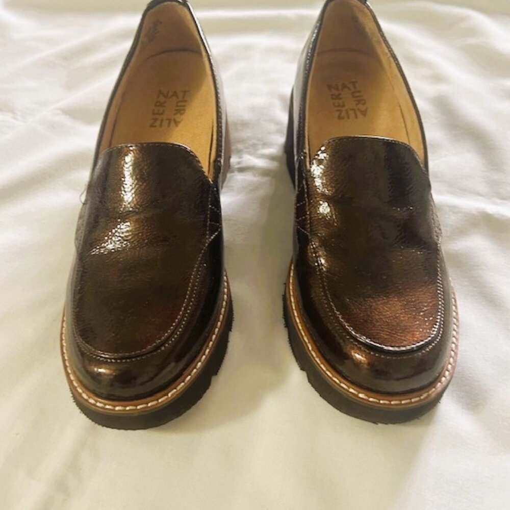 Naturalizer Ladies Slip on Loafers 7M Patent Cabernet Brown